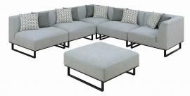 Corrine by Scott Living Grey Fabric 6 PC Modular "L" Sectional 551331 by Coaster